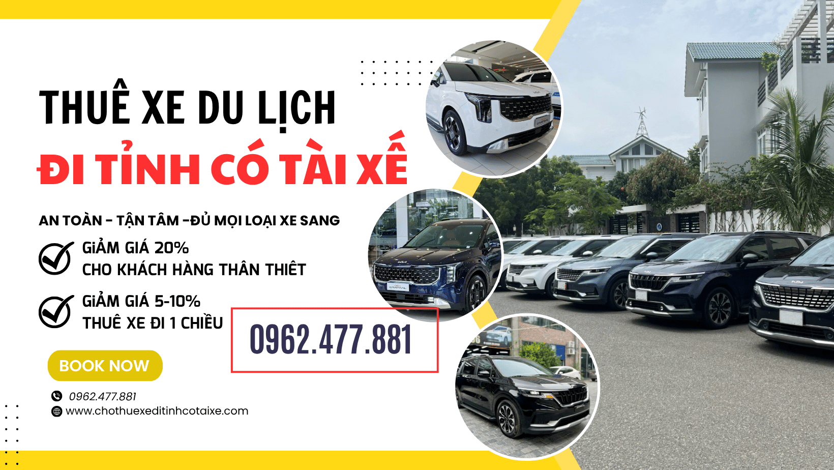 banner cho thuê xe đi tỉnh có tài xế
